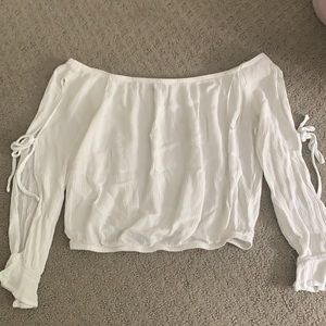 Papaya white blouse with open sleeves